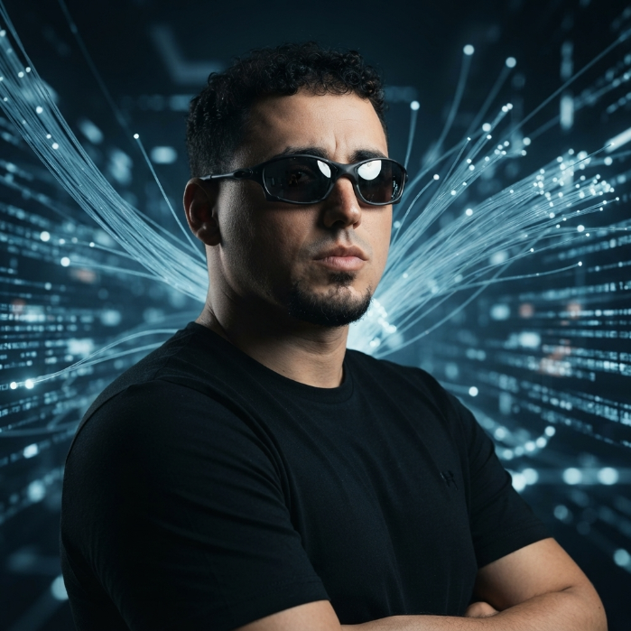Guilherme Fernandes em ambiente de fibra óptica